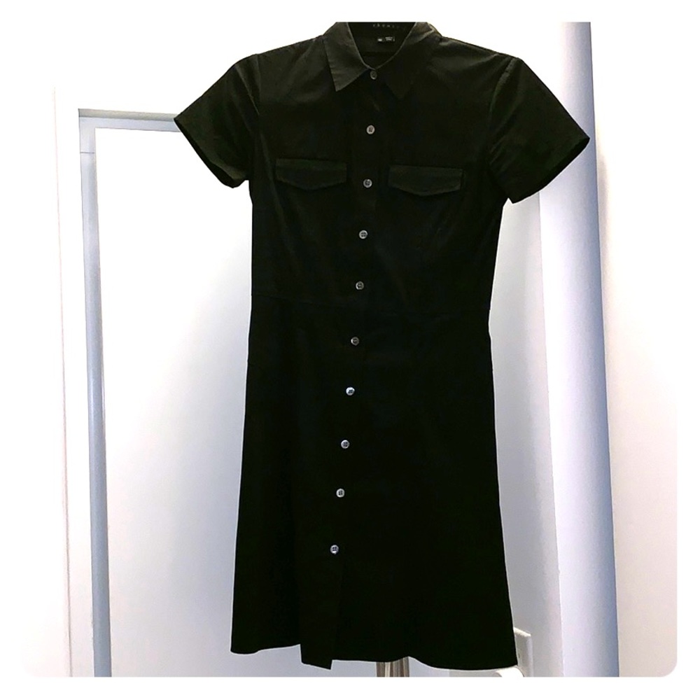 Theory Black Button Down Shirt Dress